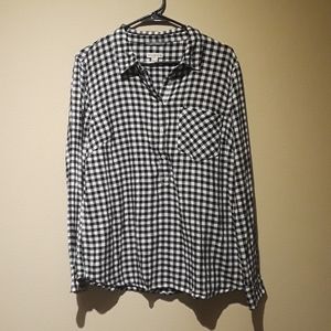 Classic Soft Flannel Black White Long Sleeve